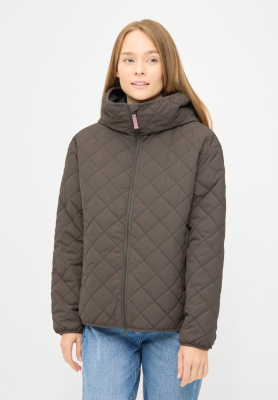 Preview: Quiltby Short Damen Übergangssteppjacke -  Morel Braun